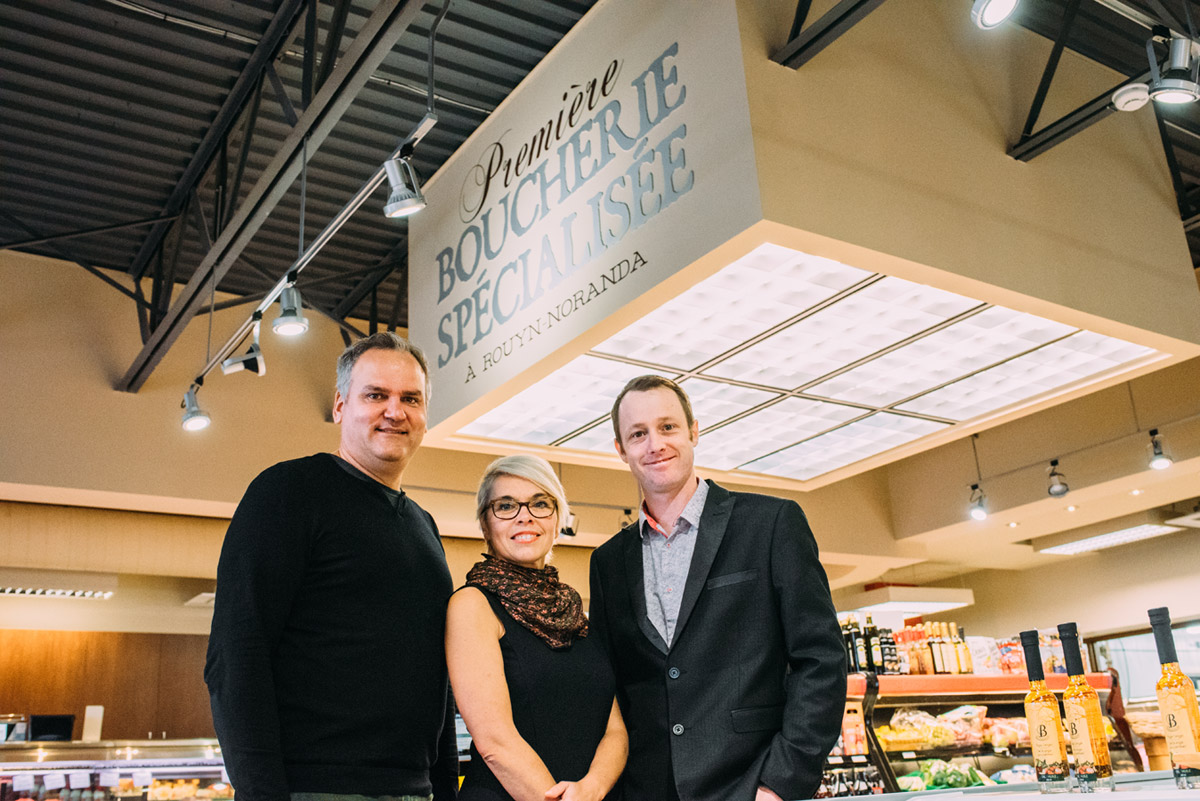 La direction de la Maison des viandes : Philip Bradley, Nancy Tremblay et Alain Riendeau